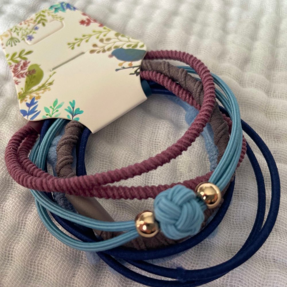 New! 5 pack Assorted Friendship Bracelet Hairties
